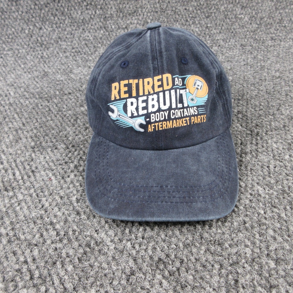 Retired & Rebuilt Hat Cap Strap Back Mens One Size Blue Cotton Twill Adjustable